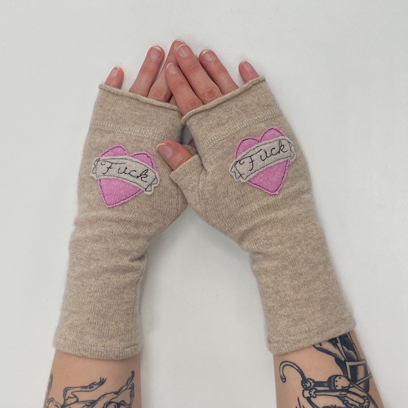Gloves-Tattoo Heart Fuck