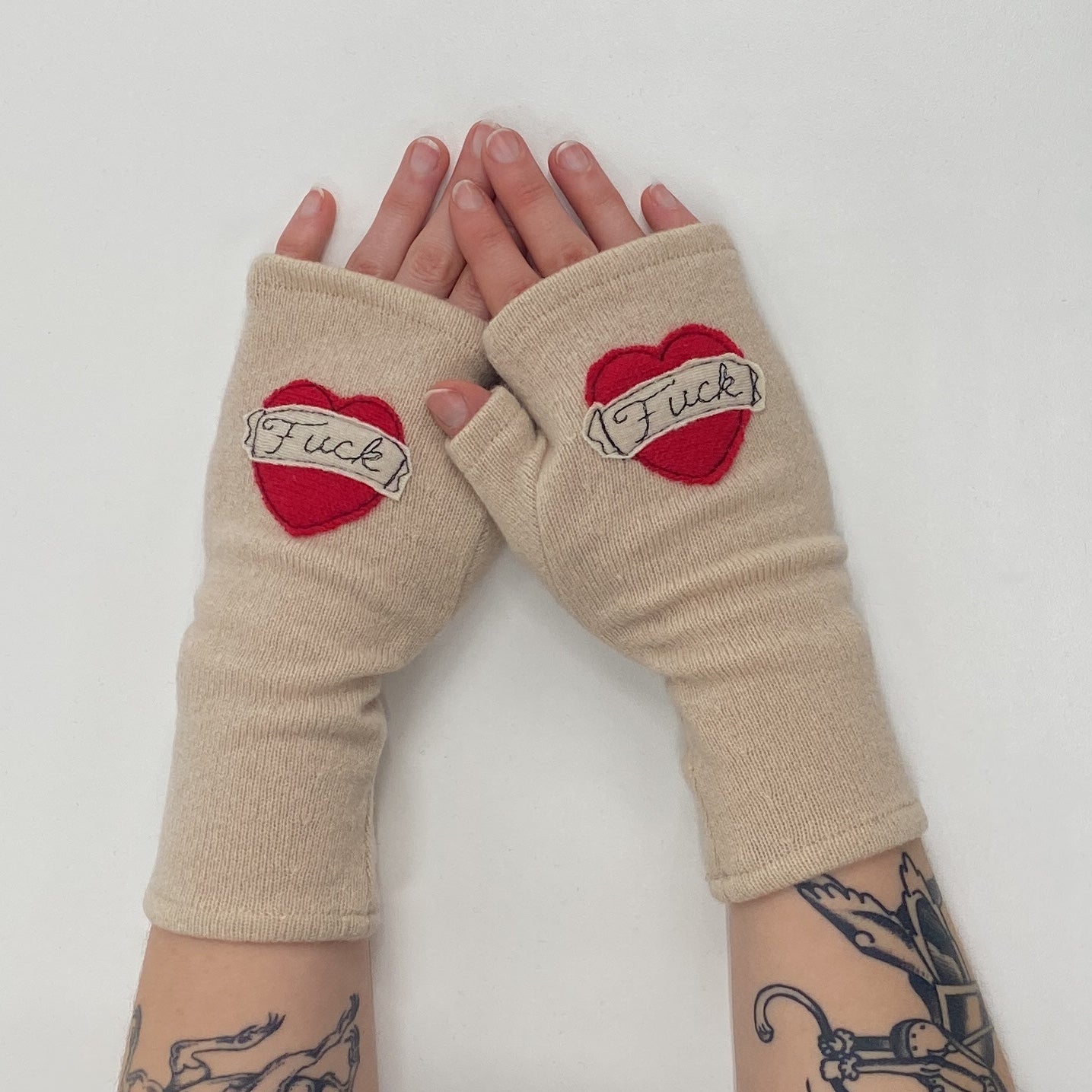 Gloves-Tattoo Heart Fuck