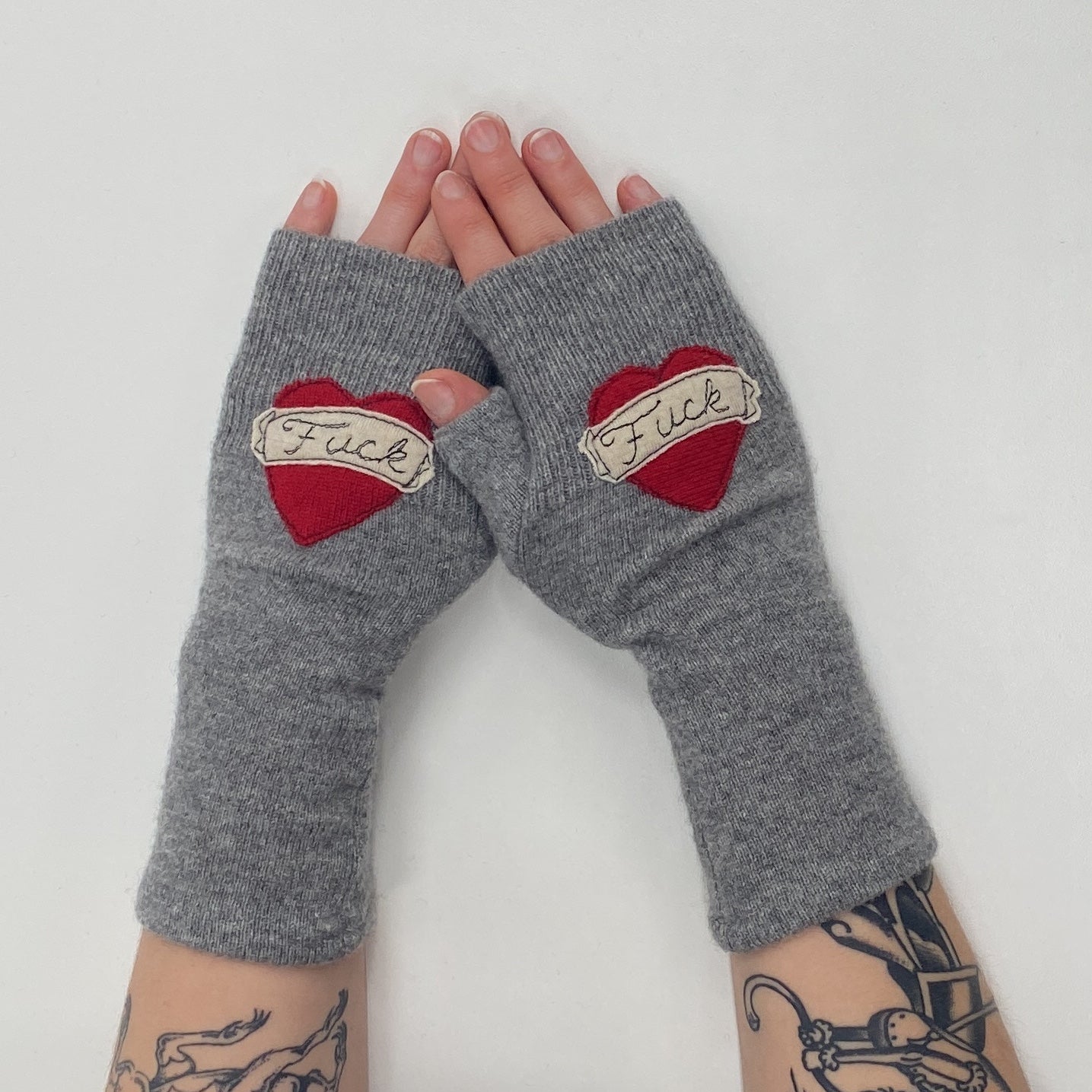 Gloves-Tattoo Heart Fuck