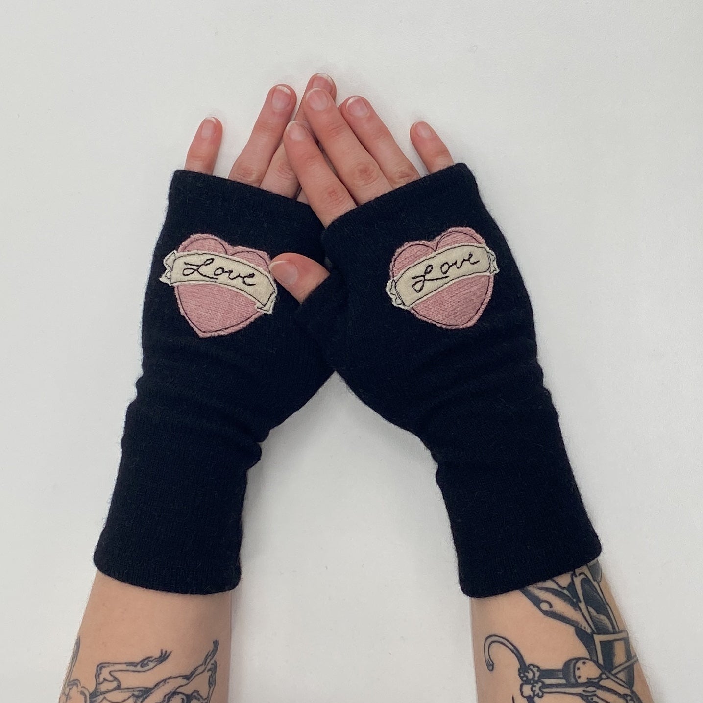 Gloves-Tattoo Heart Love