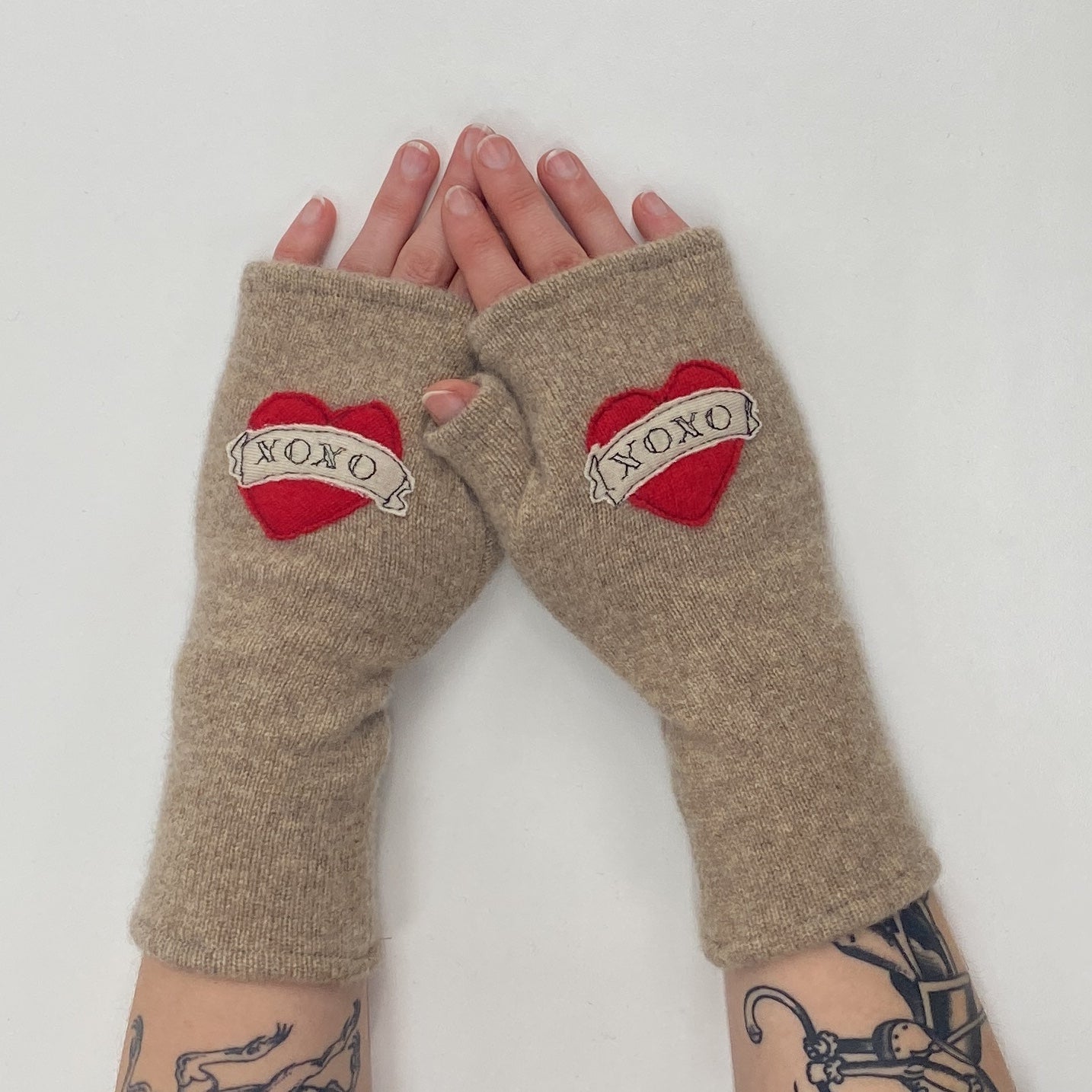 Gloves-Tattoo Heart XOXO