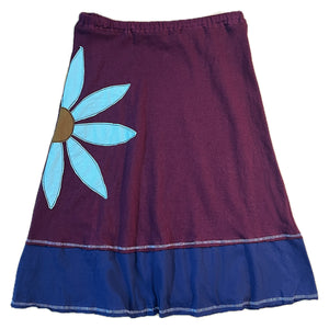 Big Flower Layered Skirt-Aqua Daisy