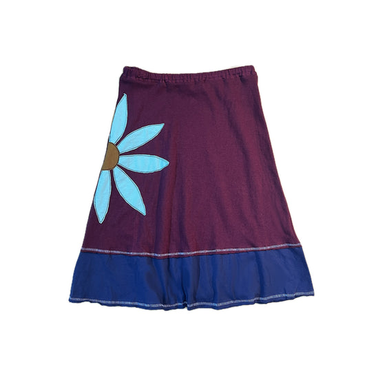 Big Flower Layered Skirt-Aqua Daisy