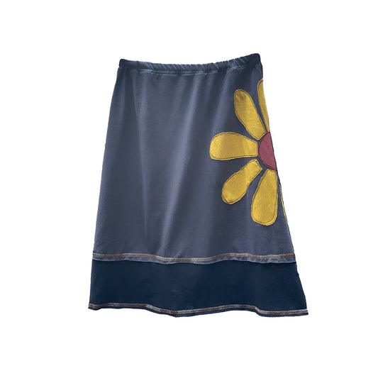 Big Flower Layered Skirt-Gold Flower