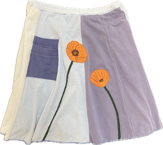 Classic Appliqué Skirt-California Poppy