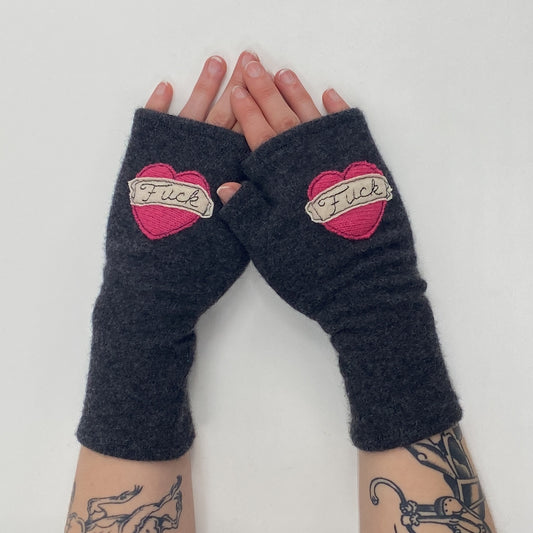 Gloves-Tattoo Heart Fuck