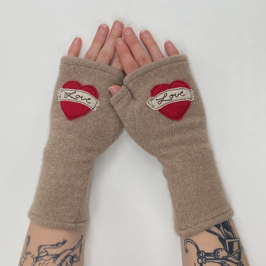 Gloves-Tattoo Heart Love