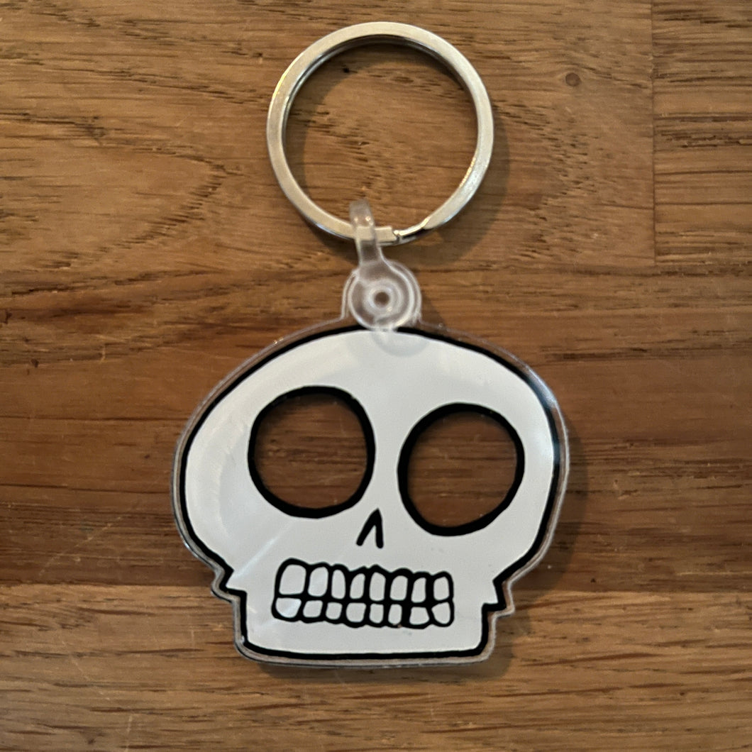 ETC...Keychain-Skull White