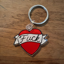 Load image into Gallery viewer, ETC...Keychain-Tattoo Heart Fuck
