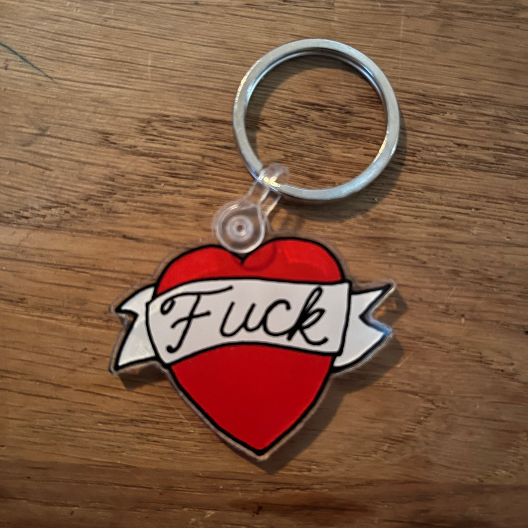 ETC...Keychain-Tattoo Heart Fuck