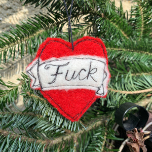 Tattoo Heart "FUCK" Ornament