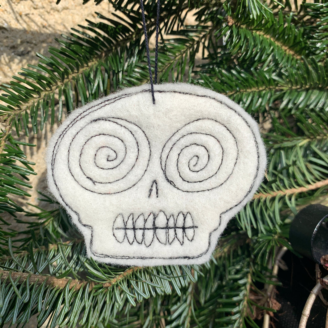 Crazy Eye Skull Ornament