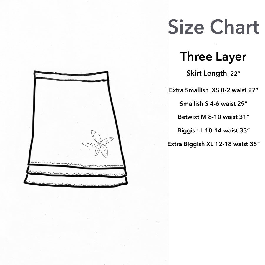 Three Layer Appliqué Skirt-Red