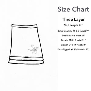 Three Layer Appliqué Skirt-Blue