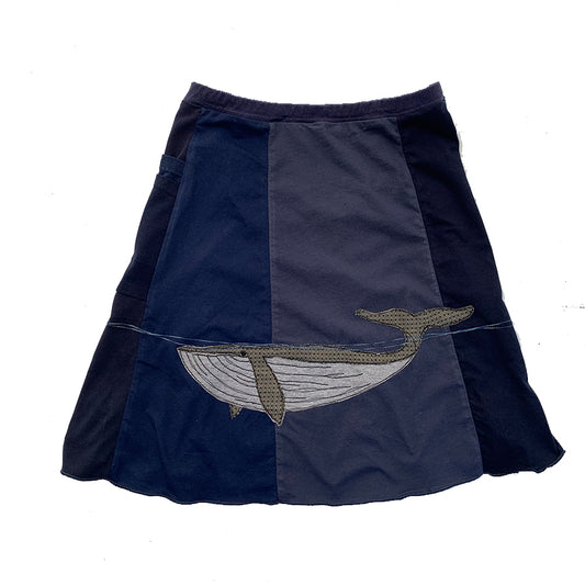 Classic Appliqué Skirt-Blue Whale