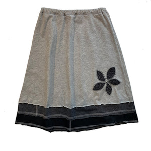 Three Layer Appliqué Skirt-Grey